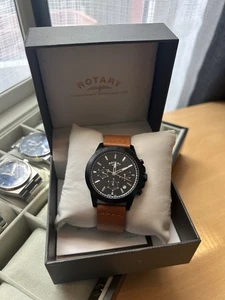 Rotary Gents Chronograph Watch GSO3010/04 Black Dial - Full Set, Box & Papers - Picture 1 of 6