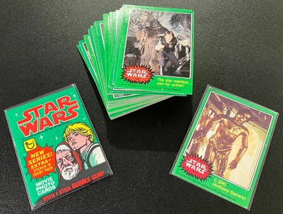 1977-78 Topps STAR WARS Green Series 4 complete set of 66 cards w/ #207 EX + - Image 1 of 4