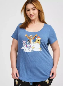 Disney Winnie the Pooh Christmas Sleep Top Torrid Plus Size 6 NWT Holiday Pajama - Picture 1 of 5