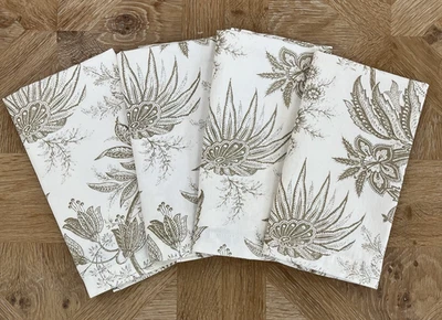 Williams Sonoma Golden Toile Gold Botanical Dinner Napkins Set Of 4 - Image 1 of 4