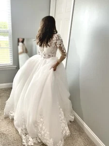 Ivory-White Wedding Dress!! (Size:0/2) Ballgown/A-line Style! Brand New!! - Picture 1 of 7