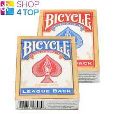 2 DECKS BICYCLE LEAGUE BACK STANDARD INDEX POKER PLAYING CARDS 1 BLUE 1 RED USA