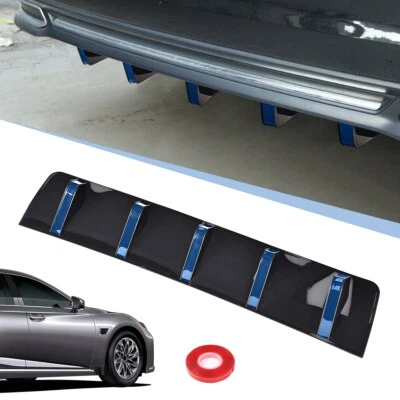 Gloss Black+Blue Rear Diffuser 5 Fins Bumper Lip Spoiler For Subaru Legacy 2010+ - Image 1 of 4