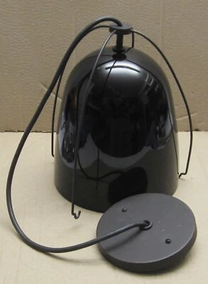 Rejevantion Haleigh 8" Cord Pendant, Metal Shade, Gloss Black w/ White Interior - Image 1 of 4