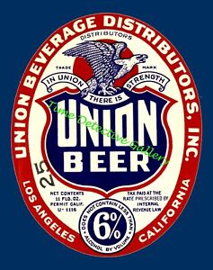 Union Beer Label, California - Vintage Art Print