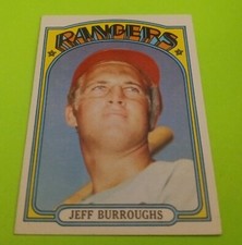 1972 JEFF BURROUGHS Topps MLB Baseball ROOKIE Card #191 RC NM Texas Rangers 