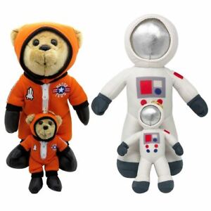 Astronaut Teddy: 25 & 14 cm – Kosmonaut Weiss: 30  & 17 cm – Stoff, Plüsch, Bär