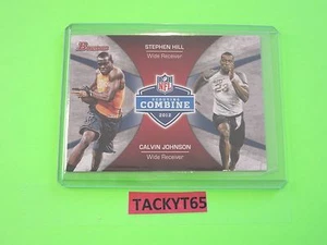 STEPHEN HILL AND CALVIN JOHNSON 2012 COMBINE SCOUTING CARD NUMBER CC-HJ - Picture 1 of 2