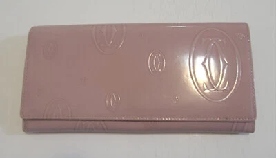 Cartera larga Cartier vintage de charol rosa Foto 1 de 4