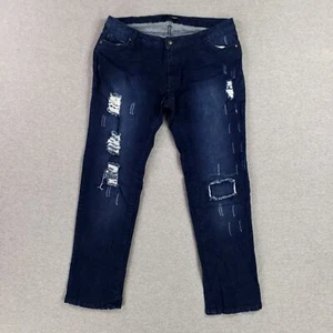 24/7Denim Size 14W Women's Jeans Low Rise Straight Leg Distressed - Picture 1 of 10