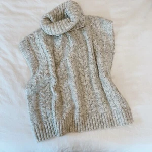 Joie Anthropologie Grey Cable Knit Sweater Vest Women’s Small - Picture 1 of 5