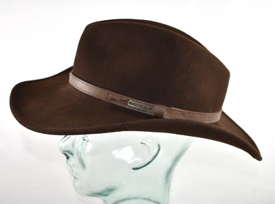 Pendleton Unisex Indy Indiana Hat Beaver Brown Wool Outback Western Fedora Band - Image 1 of 4