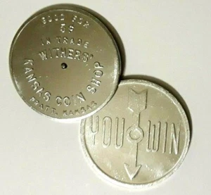 Good For 5c IN TRADE Token WITHERS Shop PRATT KANSAS SPINNER coin token medal - Picture 1 of 5
