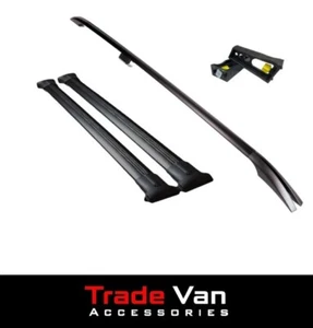 Mercedes Vito W639 2003 on EX-LWB L3 Black 2 Cross Bar Roof Rail Load Stop Set - Picture 1 of 5