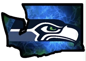 Seattle Seahawks Vinyl Sticker Washington State Outline NFL Legion Of Boom - Picture 1 of 1