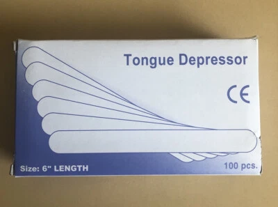 Depresores de lengua de madera nuevos en caja 100 piezas de 6 pulgadas de largo para palos de cera caliente Foto 1 de 4