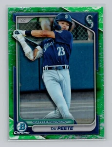 2024 Bowman #BCP-9 Tai Peete Lunar Glow Refractor Seattle Mariners - Imagen 1 de 2