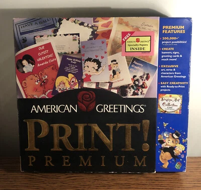 Vintage Retro PC Software American Greetings Print! Premium Window 95 98 BIG BOX - Image 1 of 4