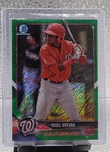 2018 Bowman Chrome Yasel Antuna Green Shimmer Prospect 70/99!