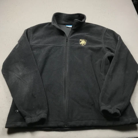 Columbia Army Black Knights Jacket Mens XL Black Full Zip Fleece Logo NCAA Cover