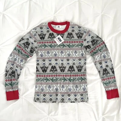 全新带标签 Hanna Andersson 星球大战集市岛圣诞睡衣上衣衬衫 x 小号 成人 — 第 1/4 张图片