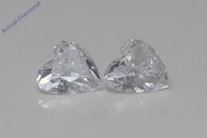 A Pair Of Heart Natural Mined Loose Diamonds (0.57 Ct,f Color,vs2-si1 Clarity) - Picture 1 of 4
