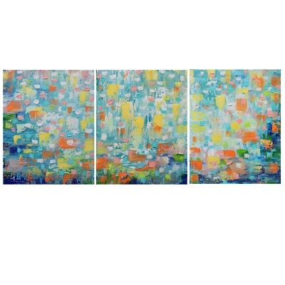 Summer in France Original abstract painting multi panel unique artwork - Image 1 of 4