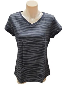 Brand New With Tag Petite Ladies Shortsleeve Black Top Shirt L 8/10 - Picture 1 of 6