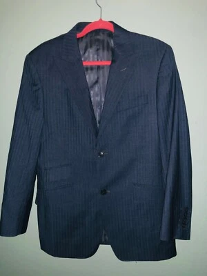 Blazer italiano Vitarelli talla 36S - color gris con rayas moradas  Foto 1 de 4