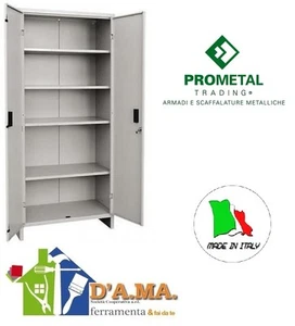 ARMADIO TUTTO PIANI IN METALLO VERNICIATO GRIGIOcm60x40x175-80x40x175-100x40x180 - Foto 1 di 1