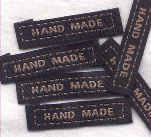 Handmade Labels Dark Brown Woven Fabric 10/pkg tag06 - Picture 1 of 1