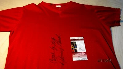 JOHNNY BENCH Signed "Catch Ya Later" Gamer Style Reds Baseball Undershirt -JSA  - Image 1 of 4