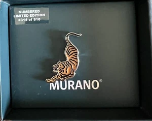 Murano “Tiger Of Tokyo” Numbered Tie Pin New In Box - Picture 1 of 3
