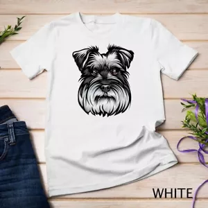 Cool Schnauzer Dog Face T-Shirt Unisex T-shirt - Picture 1 of 15
