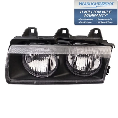 Faro izquierdo lado conductor halógeno repuesto compatible con 92-99 BMW Serie 3 Foto 1 de 4