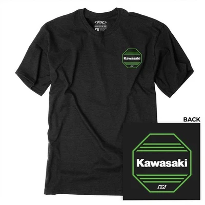 Camiseta Factory Effex Kawasaki Octagon - Negra Brezo - 2X-Grande 27-87118 Foto 1 de 4