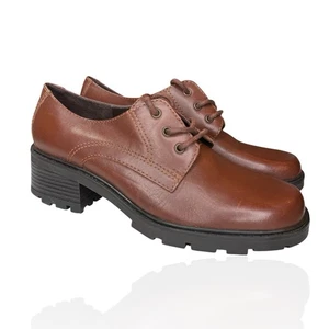 Zapatos Oxford Bass Marrón Cuero Tacón 6.5 Suela De Colección Años 90 Y2K Gruesos - Imagen 1 de 12