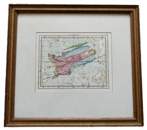 La Vierge, Virgo Constellation Hand Coloured Copperplate Etching - Picture 1 of 4