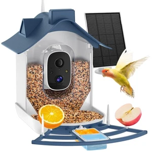 Alimentador de aves con cámara, cámara AI Identificar especies de aves, video en vivo Full HD... - Imagen 1 de 7