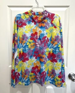 TAIL Womens Size XXL Floral 1/4 Zip Pullover Vented Long Sleeve Top Colorful - Picture 1 of 8
