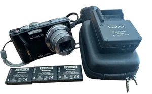 Panasonic Lumix DMC-TZ20 14.1MP Black - Original Charger, 3 Batteries And Case - Picture 1 of 13