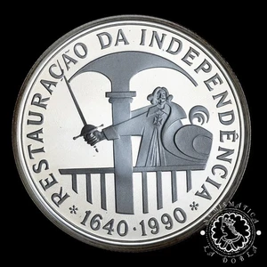 1990 - Estuche 100 ESCUDOS Plata PROOF - Restauraçao Independencia - PORTUGAL - Picture 1 of 2