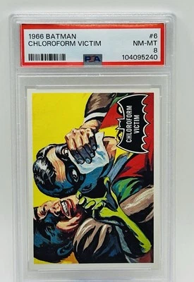 1966 Topps Batman Black Bat #6 Chloroform Victim PSA 8 NM-MT Robin - Image 1 of 4