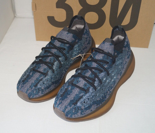 Scarpe da ginnastica uomo Adidas Yeezy Boost 380 blu nere grigie nuove con scatola autentiche 11 M