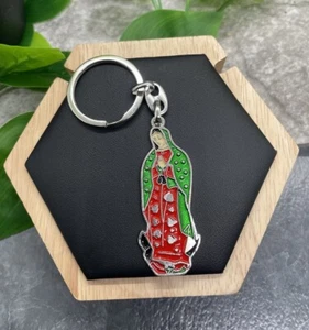 4" Silver-Tone Our Lady Of Guadalupe Enamel Pendant Keychain New Free Ship B2135 - Picture 1 of 2