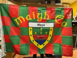 Ireland County MAYO 5 x 3 ft CHEQUERED Flag County Name English & Irish Maigh Eo - Picture 1 of 2