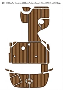 Sea Ray Sundancer 280 2001-2009 plataforma de natación cabina pad barco piso de teca EVA - Imagen 1 de 24