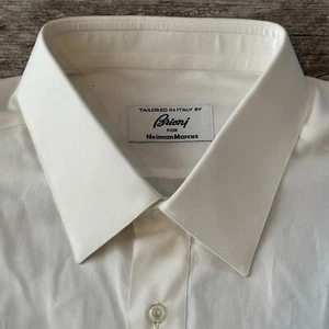 Brioni Dress Shirt Mens 16 Tailored Italy Neiman Marcus Cotton Formal - Imagen 1 de 9
