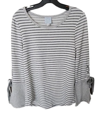 Suéter de punto Anthropologie Sunday para mujer mangas grandes pulóver a rayas talla XS USADO EN EXCELENTE ESTADO Foto 1 de 4