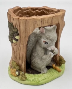 Vtg Porcelain Squirrel 2 piece Figurine, Woodland Surprises Hand Painted, 1984 - Picture 1 of 6